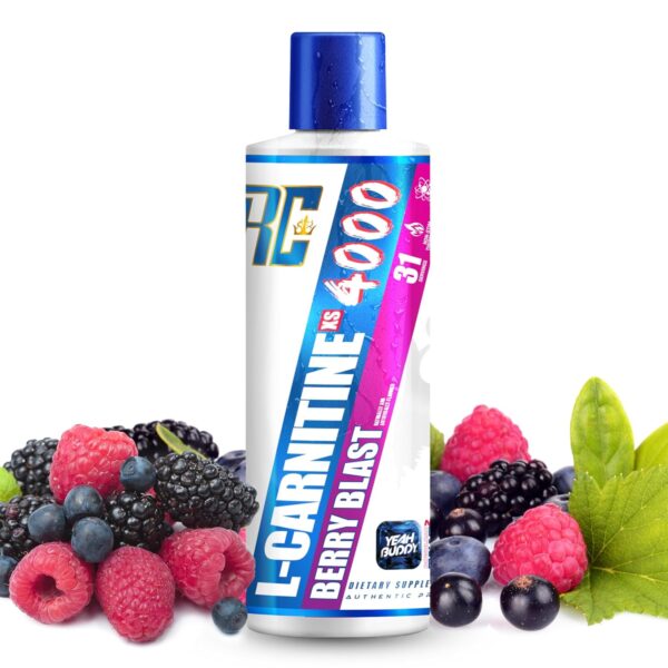 Ronnie Coleman Signature Series L Carnitine XS 4000 Liquid, Stimulant Free, Sugar Free, Zero Carbs, Lean Muscle Strength Support for Men & Women, 16 Oz, Berry Blast